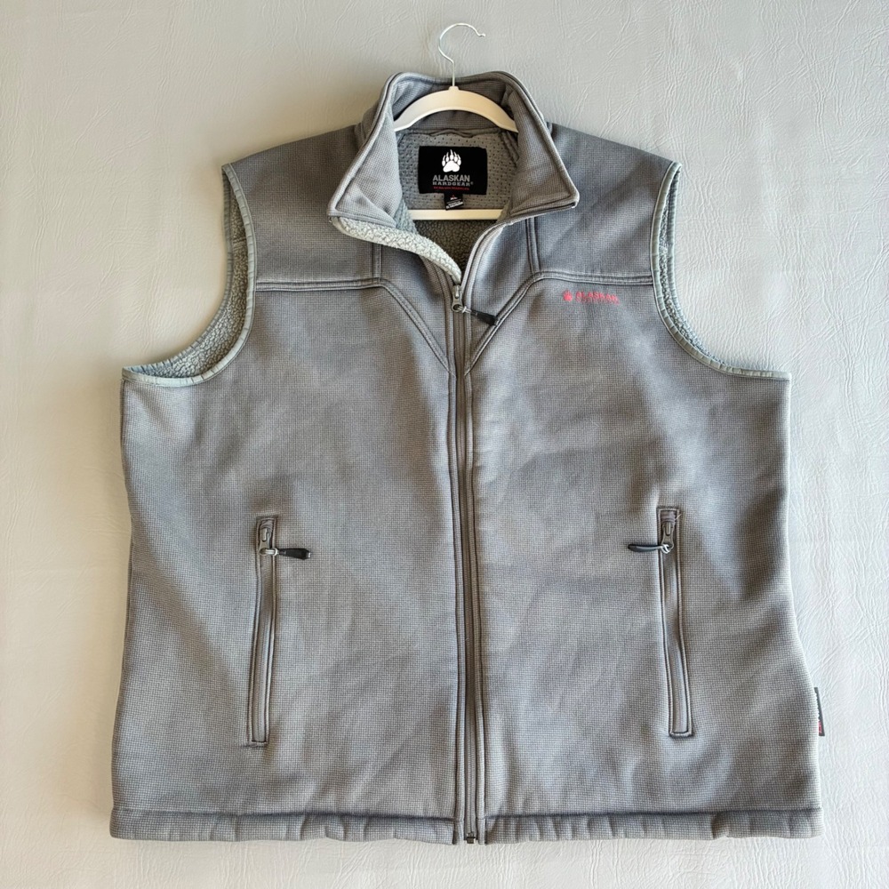 Alaskan Hardgear Duluth Trading Co Polartec Sherpa Lined Vest Grey Men's XL